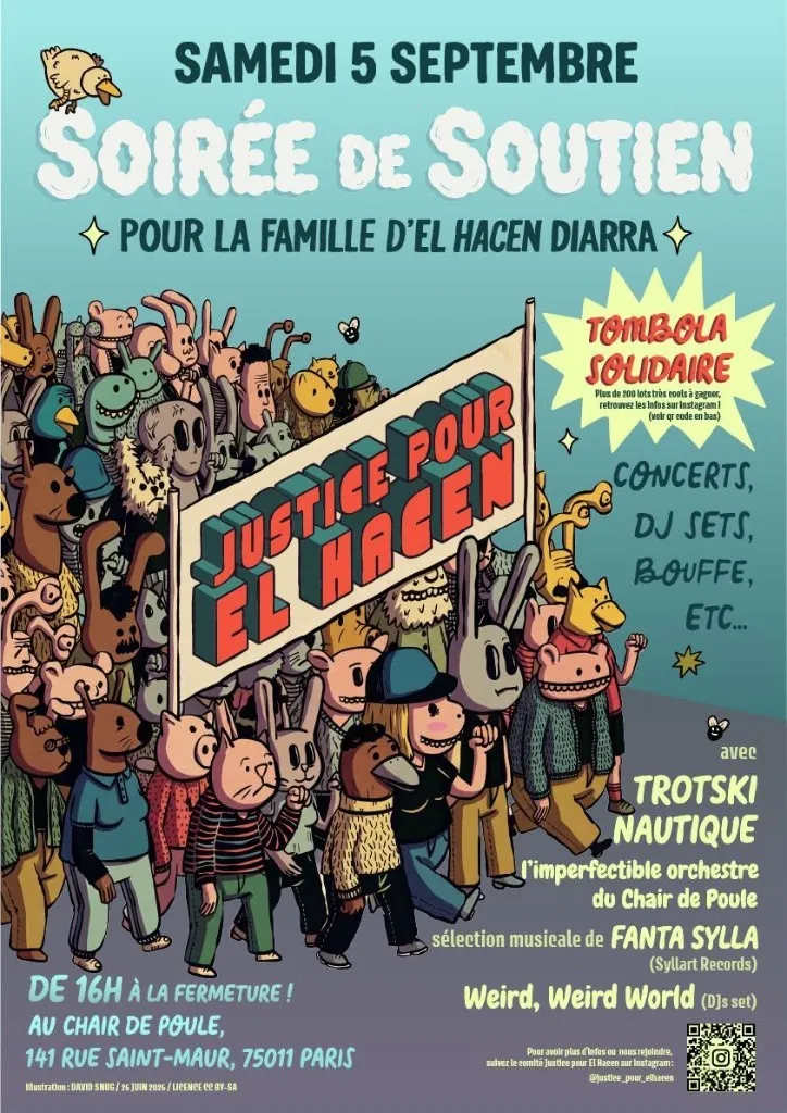Soirée de soutien pour la famille d'El Hacen Diarra - 5 septembre 2026